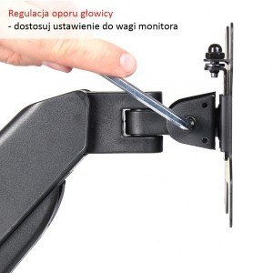 Uchwyt ścienny na sprężynie gazowej do 1 monitora LED/LCD 13-27 cali L-12GW ART