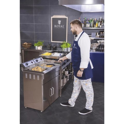 Frytownica podwójna dwukomorowa z szafką 400V - 2x10L Royal Catering