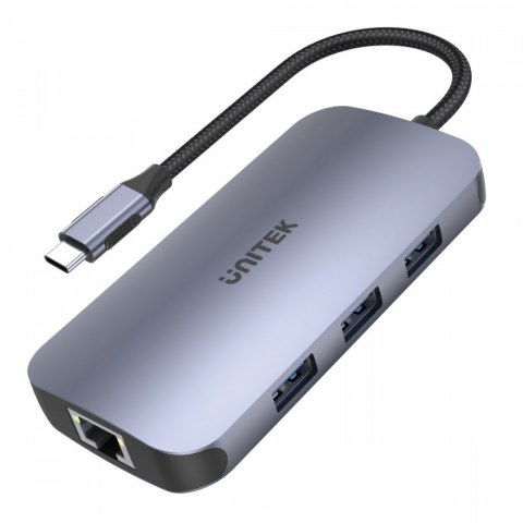 HUB USB-C 9w1, USB-C, HDMI 2.0, RJ45, PD 100W, czytnik SD; D1071A Unitek