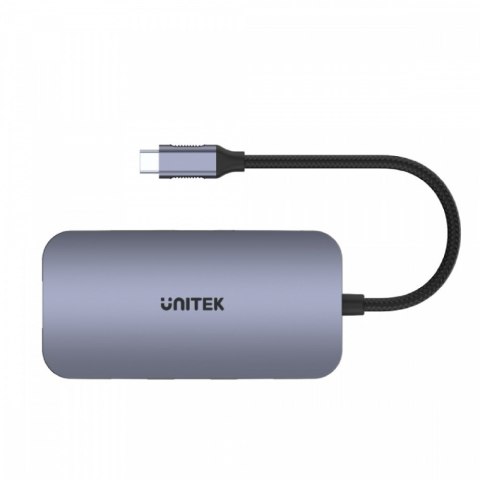 HUB USB-C 9w1, USB-C, HDMI 2.0, RJ45, PD 100W, czytnik SD; D1071A Unitek