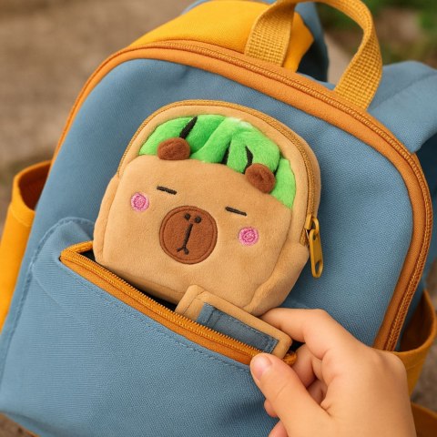 Portfelik Pluszowy Z Brelokiem Kapibara Arbuz Zielony 9,5 x 8 cm LEAN