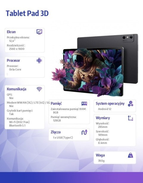 Tablet Pad 3D Wi-Fi 12,4 8/128GB Nubia