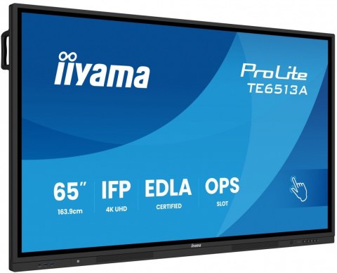 Monitor 65 cali TE6513A-B1AG INFRARED,40pkt,IPS,4K,7H,450cd/m2, WiFi,USB, ANDROID 14, Google EDLA,2x20W, UCHWYT CIENNY IIYAMA