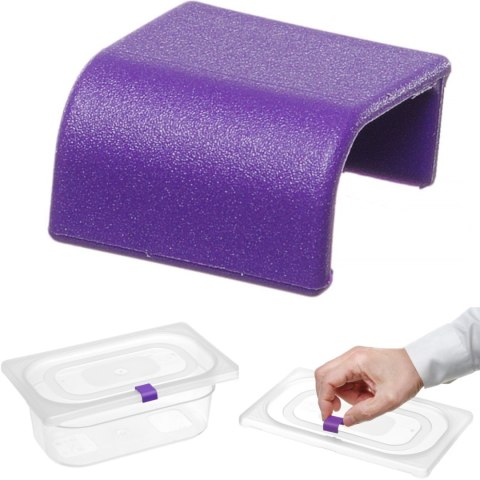 Klipsy do pojemników do żywności HACCP 12 szt. - fioletowe Hendi