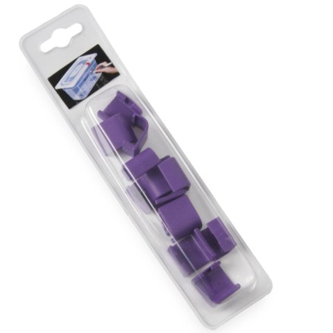 Klipsy do pojemników do żywności HACCP 12 szt. - fioletowe Hendi