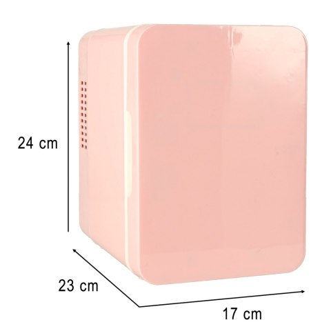 Lodówka turystyczna elektryczna samochodowa mini na jedzenie kosmetyki grzanie chłodzenie 2w1 4L różowa Kik Sp. z o. o. Sp. k.