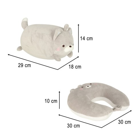 Poduszka podróżna 2w1 rogal pod kark do samolotu samochodu maskotka kot Kik Sp. z o. o. Sp. k.