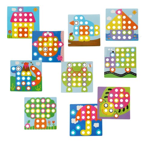 Układanka edukacyjna Guzikowa Mozaika trening ręki 57el. Kik Sp. z o. o. Sp. k.