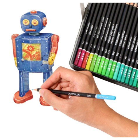 Zestaw Kredek Artystycznych Akwarelowych 48 Sztuk Kolorów LEAN