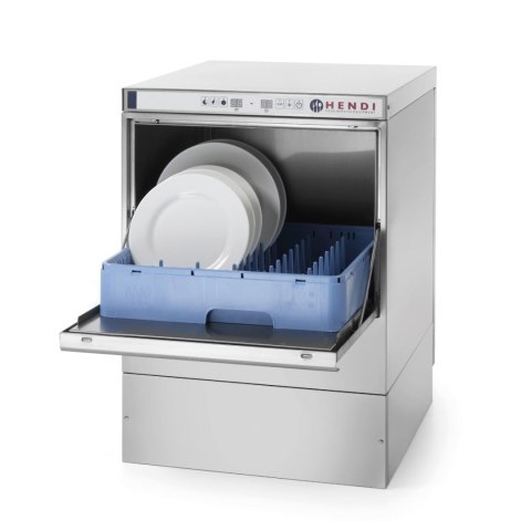 Zmywarka barowa do naczyń + dozownik + pompa kosz 50x50cm 400V 3 PROGRAMY Hendi