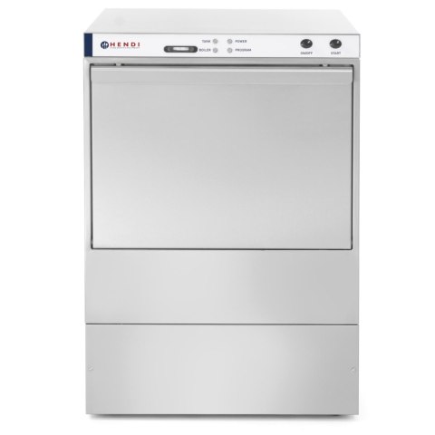 Zmywarka barowa do naczyń szybka i oszczędna + dozownik + pompa spustowa kosz 50x50cm 400V Hendi