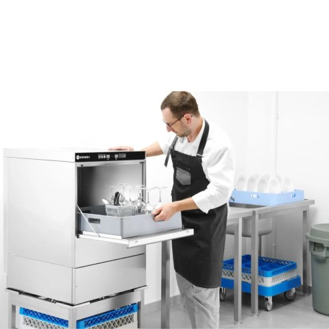 Zmywarka barowa do szkła szklanek + dozownik + pompa kosz 40x40cm 230V 3 PROGRAMY Hendi