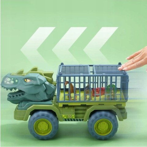 Auto Transporter Ciężarówka Dinozaury Figurki Zielony 15 szt. LEAN Toys