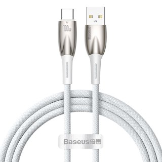 Kabel przewód do szybkiego ładowania Glimmer USB-A - USB-C 1m - biały BASEUS