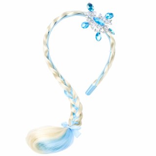 Opaska Z Długim Warkoczem Niebieska Wstążka Diamenty Śnieżynka 50 cm LEAN Toys