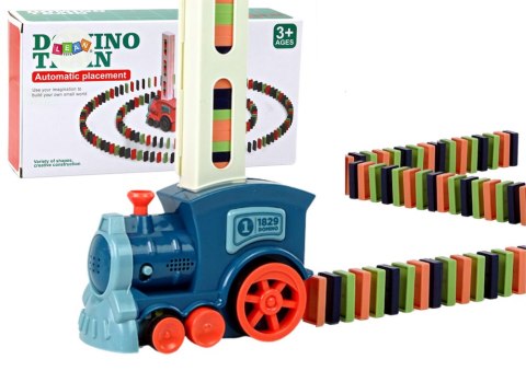 Domino Pociąg Lokomotywa Układanka Kolorowy Dźwięk LEAN Toys