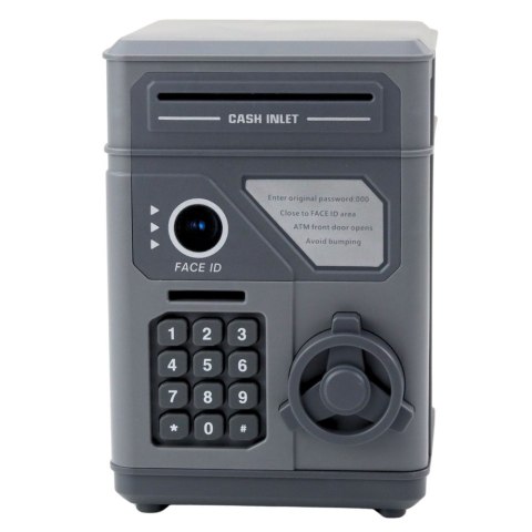 Elektroniczny Sejf Bankomat Skarbonka Na PIN Dla Dzieci Szary LEAN Toys