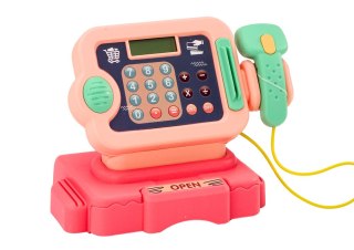 Kasa Fiskalna Nauka Liczenia Monety Koszyk Światła Dźwięki Różowa LEAN Toys