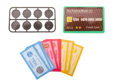 Kasa Fiskalna Nauka Liczenia Monety Koszyk Światła Dźwięki Różowa LEAN Toys