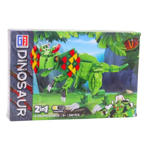 Klocki Konstrukcyjne Dinozaur Dilophosaurus Zielony 269 el. LEAN Toys