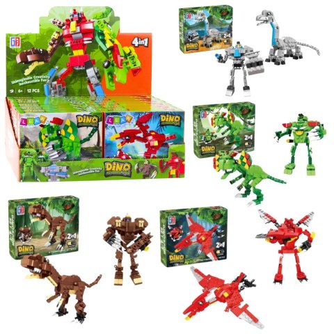 Klocki Konstrukcyjne Dinozaur Robot 2w1 50-70 el. Mix LEAN TOYS