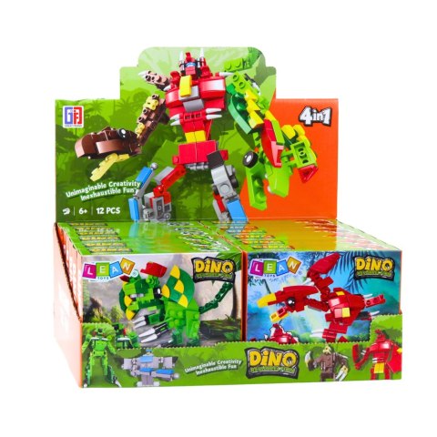 Klocki Konstrukcyjne Dinozaur Robot 2w1 50-70 el. Mix LEAN TOYS