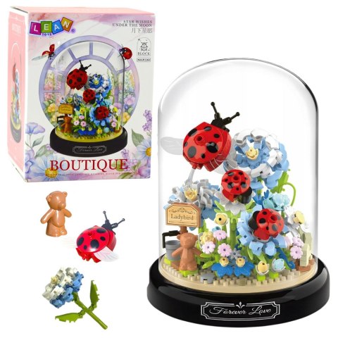 Klocki Konstrukcyjne Kompozycja Kwiaty Biedronka W Kopule 596 el. LEAN Toys