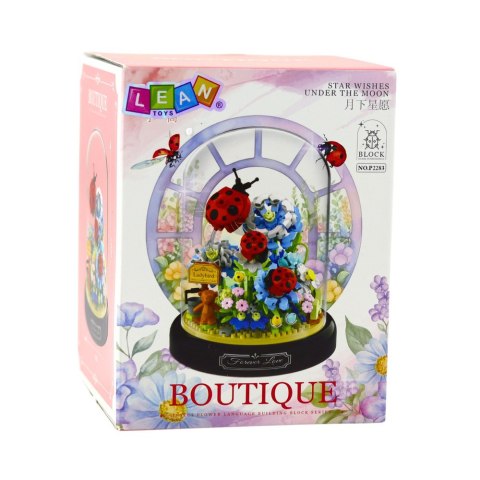 Klocki Konstrukcyjne Kompozycja Kwiaty Biedronka W Kopule 596 el. LEAN Toys