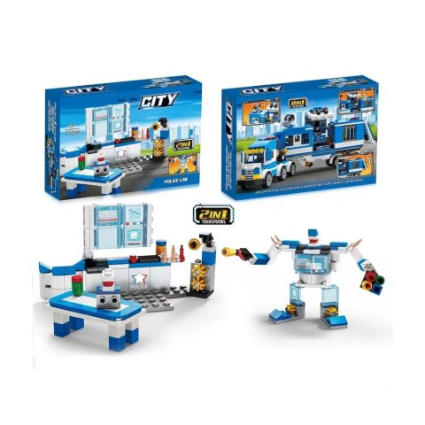 Klocki Konstrukcyjne Policja Helikopter Pojazdy Budynki 98-118 el. Mix LEAN Toys