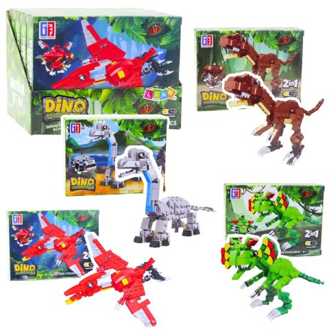 Klocki Konstrukcyjne Zestaw Dinozaur Robot 2w1 145-161 el. Mix LEAN TOYS