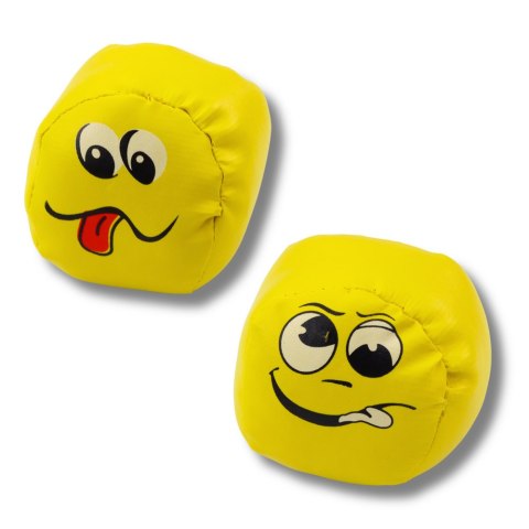 Miękkie Piłki Sportowe Emotki Żółte Zestaw 6szt 7cm LEAN TOYS