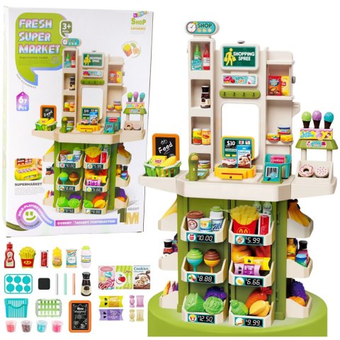 Zabawkowy Sklep Dla Dzieci Super Market Interaktywny 67el LEAN Toys