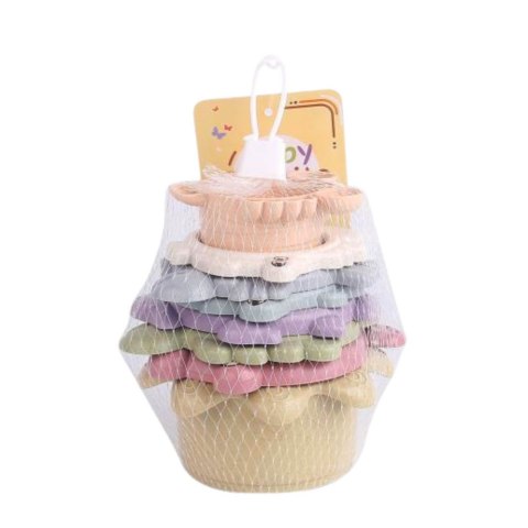 Zestaw Kubeczków Do Układania Kąpieli 2w1 Pastelowe 6el LEAN Toys