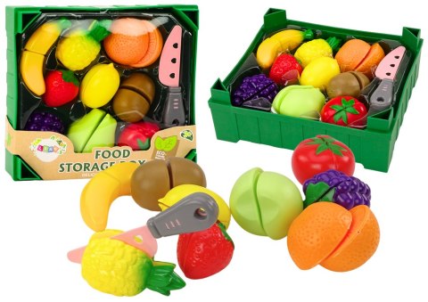 Zestaw Owoców Do Krojenia w Skrzynce 9 El Nóż Zielony LEAN Toys