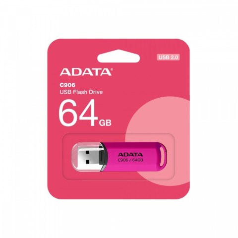 Pendrive C906 64GB USB2.0 różowy Adata