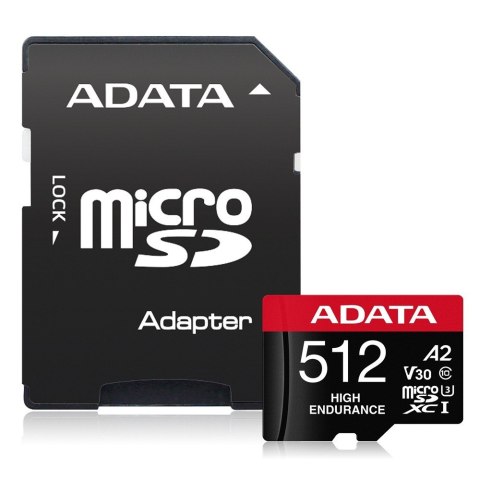 Karta microSD High Endurance 512GB UHS1 U3 V30 A2 100/85MB/s + Adapter Adata
