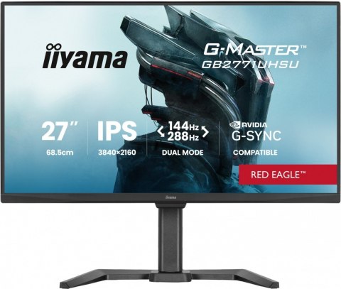 Monitor 27 cali GB2771UHSU-B1 4K 144Hz FHD 288Hz, 450cd, 2x2W, HAS 150, PIVOT IIYAMA