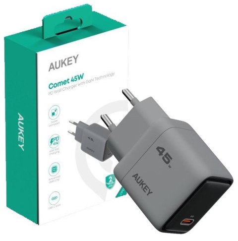 PA-C2 ładowarka sieciowa 1xUSB-C PD 45W 4A QC4+ PD3.0 AFC PPS FCP SCP SSCP AUKEY