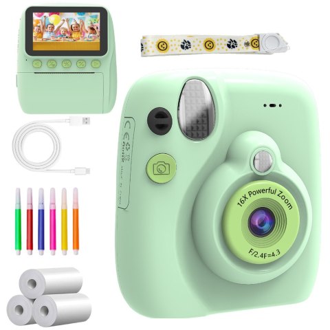 Aparat fotograficzny cyfrowy natychmiastowy 16x wkłady mazaki zielony Kik Sp. z o. o. Sp. k.