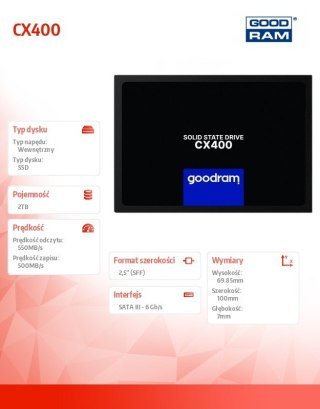 Dysk SSD CX400-G2 2TB SATA3 2,5 7mm GOODRAM