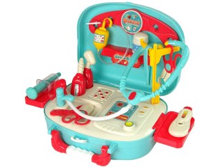 Zestaw Małego Lekarza Walizka Turkusowy Stetoskop Nożyczki LEAN Toys