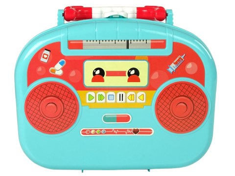 Zestaw Małego Lekarza Walizka Turkusowy Stetoskop Nożyczki LEAN Toys