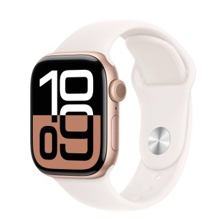 Watch Series 10 GPS + Cellular, koperta 42 mm z aluminium w kolorze różowego złota z paskiem sportowym w kolorze łagodnego różu  Apple