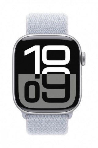 Watch Series 10 GPS, koperta 42 mm z aluminium w kolorze srebrnym z opaską sportową w kolorze błękitnego obłoku Apple
