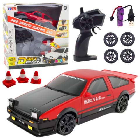 Auto Sportowe Do Driftu Wymienne Koła Zdalnie Sterowany RC 4WD Czerwony LEAN Toys