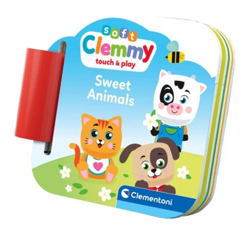 Clemmy Słodkie Zwierzaki Kotek Piesek Krówka Klocki Książeczka Clementoni 17849 Clementoni