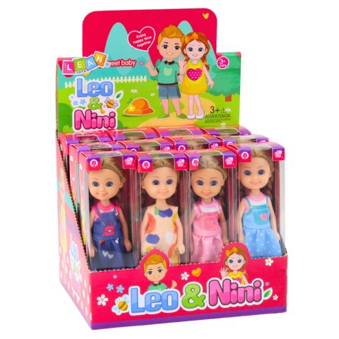 Mini Laleczka Z Długimi Włosami W Sukience 15cm Mix LEAN TOYS