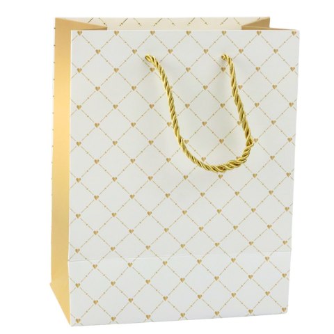 Torba Prezentowa Papierowa Błyszczące Serduszka 23 x 18 x 10,5 cm LEAN