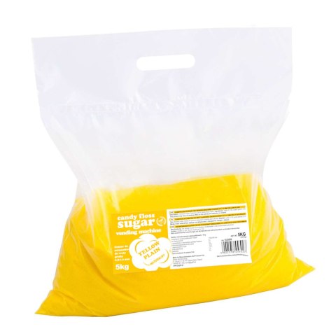 Cukier do automatu do waty cukrowej granulacja 0.8-1.2mm smak naturalny ŻÓŁTY 5kg GSG24