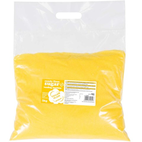 Cukier do automatu do waty cukrowej granulacja 0.8-1.2mm smak naturalny ŻÓŁTY 5kg GSG24